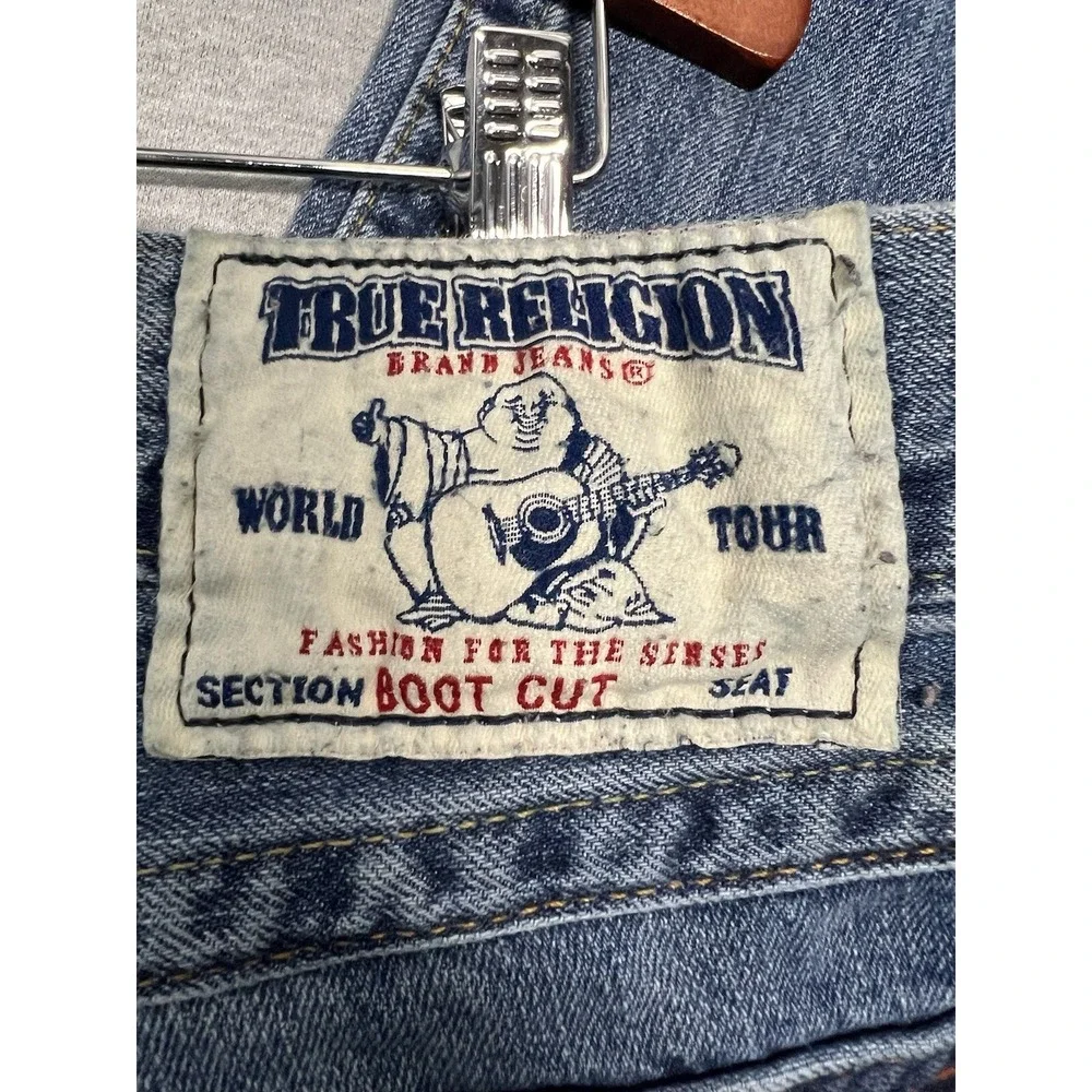 Vintage True Religion Y2K 90s Jeans Bootcut Women's US 33 Denim Distressed